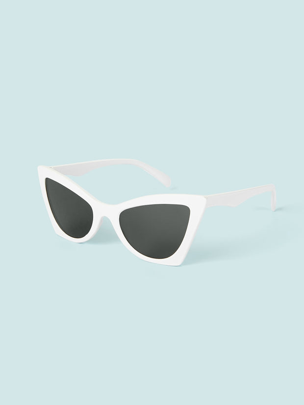 Cat Eye Flat Lens Sunglasses
