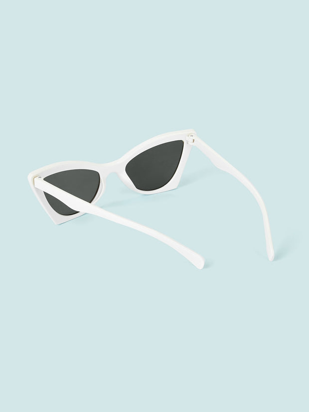 Cat Eye Flat Lens Sunglasses